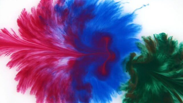 Colorful Ink Blots and Feathers Mix.