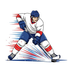 Fototapeta premium Dynamic Hockey Player Action Shot Illustration