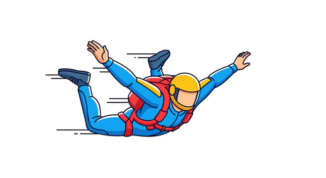 Dynamic Skydiver Freefall Illustration Action Sports Adventure