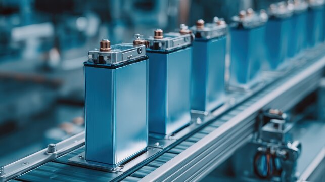 Battery cells in production line for electric vehicles and industrial applications