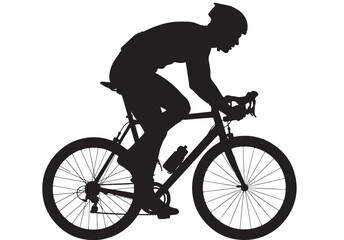 Obraz premium Cyclist riding road bike silhouette sports illustration