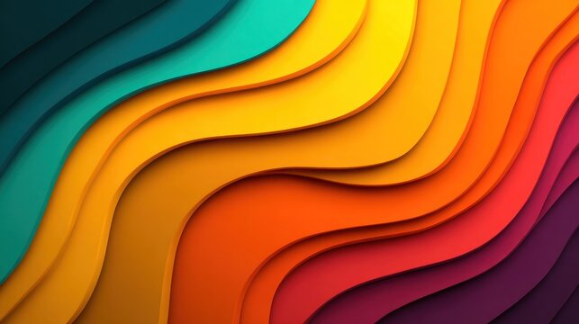 Abstract layered colorful background design with flowing wave patterns