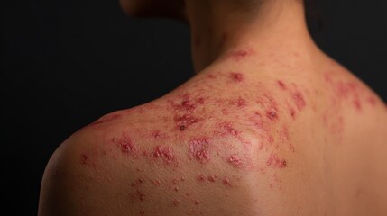 Fototapeta premium Skin condition affecting individual self-esteem.