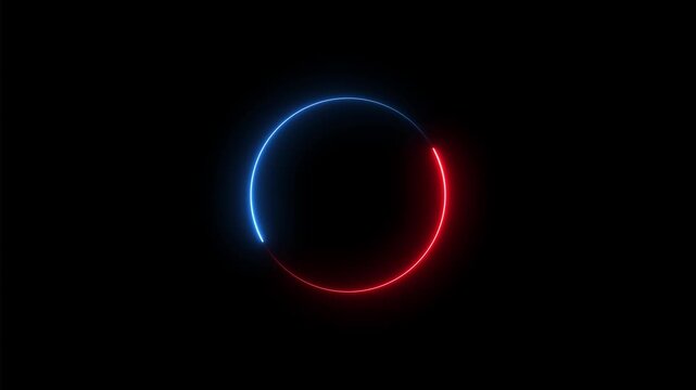 Neon effect circle frame Loop background 4K