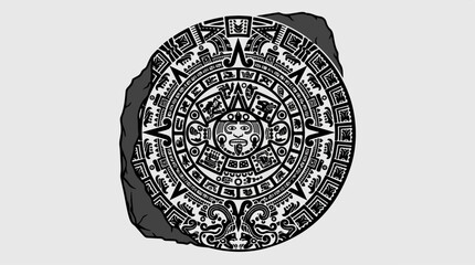 Aztec Calendar Stone Closeup.