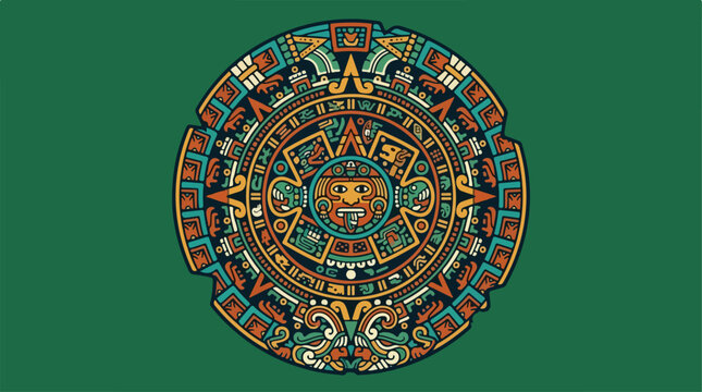 Aztec Calendar Stone Symbol.