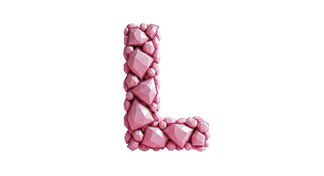 Pink 'L' made of geometric shapes