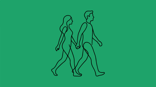 Couple Walking Hand in Hand.