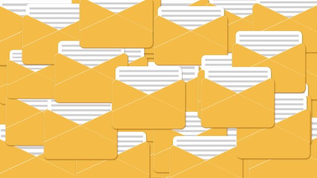 Stacked Message Notification Box Animation Transition Covering Screen on Green Screen Background