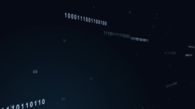 Mysterious futuristic binary code and digital data stream