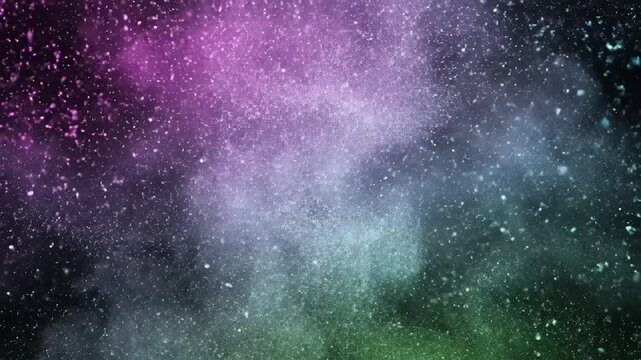 Vibrant Glowing Sphere Explodes into Colorful Cosmic Dust and Particles