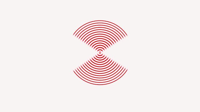 Circle radar interface signal with concentric rings moving.Radio waves animation.