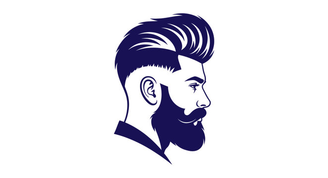 Stylish man profile with beard and modern haircut