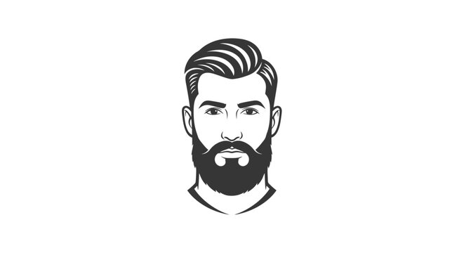 Man's head with beard and pompadour hairstyle