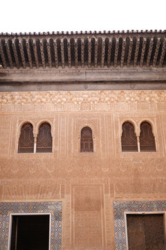 Comares Palace Wall with Triple Windows Alhambra