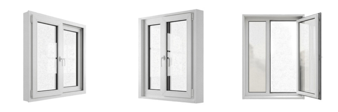White uPVC Casement Window Double Glazing Energy Efficient Residential PVC Frame Detail