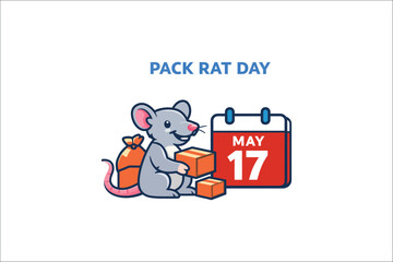 Fototapeta premium Pack Rat Day May 17 Delivery Rat Cartoon