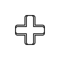 Obraz premium Black Cross Medical Symbol Illustration.