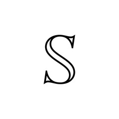 Fototapeta premium Large black letter S symbol.