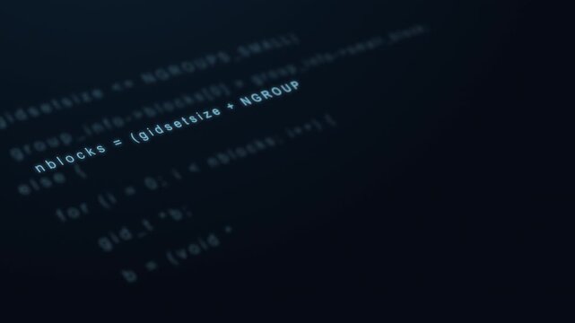 Intricate futuristic intense computer programming code on dark screen