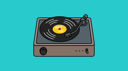 Fototapeta premium Vinyl Record Player Stereo System.