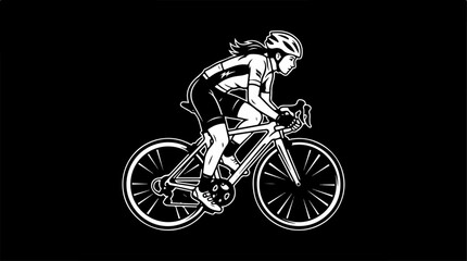 Fototapeta premium Woman Riding a Bicycle Fast.