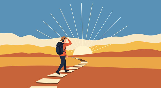 Journey Towards a Brighter Horizon A Symbol of Hope Adventure and New Beginnings