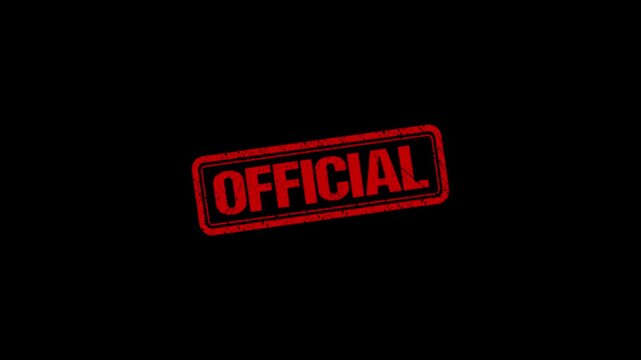 Official stamp design motion graphics. grunge rubber stamp impression animation. official distressed texture effect 4k video.