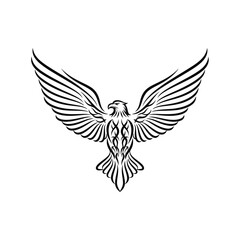 Obraz premium Tribal Eagle Tattoo Design - Black Ink Silhouette