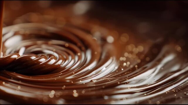 Chocolate Syrup Pour Macro Close Up
