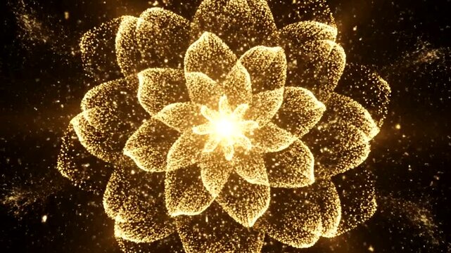 Golden Flower Particle Light Effect Animation.