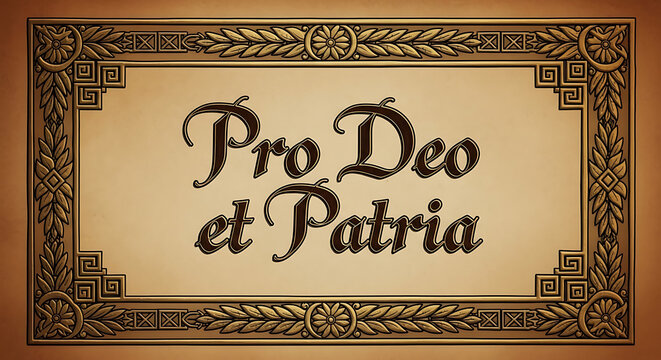 Pro Deo et Patria Latin phrase.