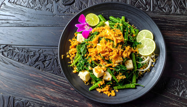 Indonesian Mixed Vegetable Salad with Grated Coconut