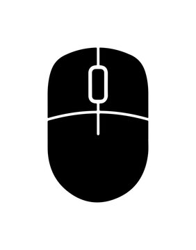 Minimalist Black Computer Mouse Vector Icon