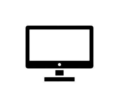 Minimalist Black Computer Monitor Icon Vector