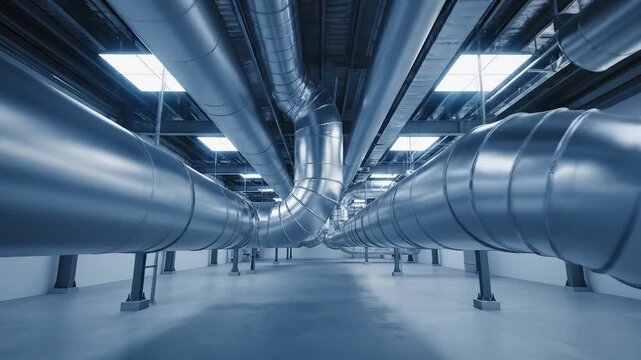 Industrial ductwork in a large facility