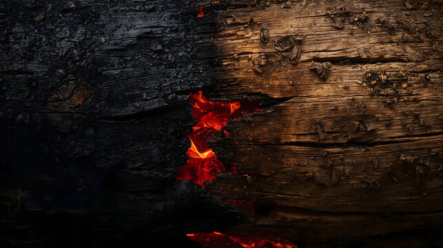 burning wood burning in the fireplace