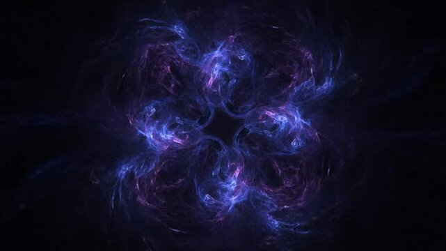 Vibrant purple and blue cosmic explosion.