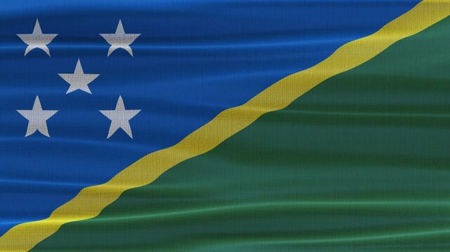 Solomon flag waving in the wind with high quality fabric texture