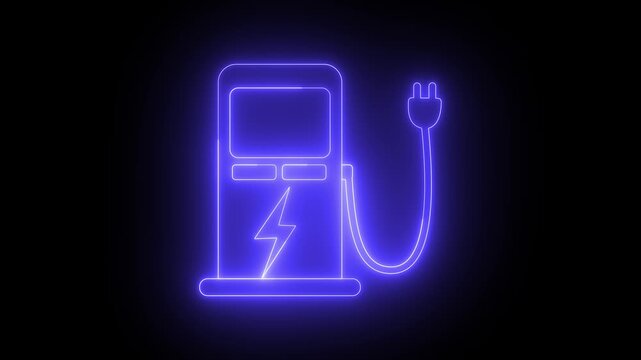 Electric charging icon light animation for eco-friendly car