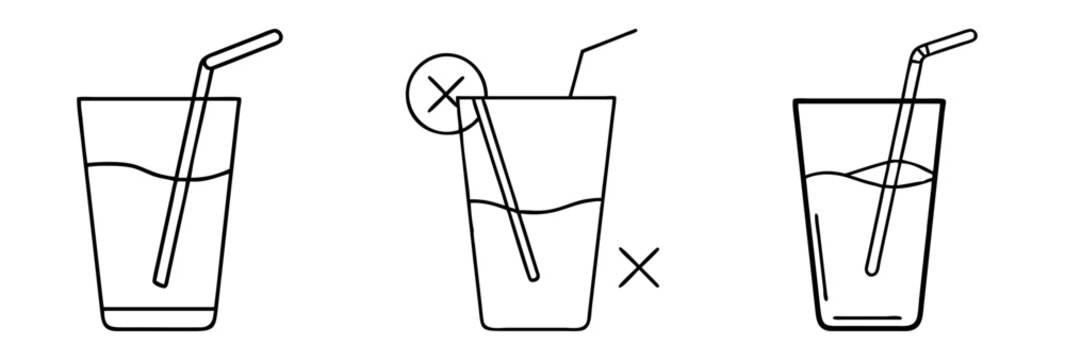 Graphical illustration of drinks with and without garnish to show contrast