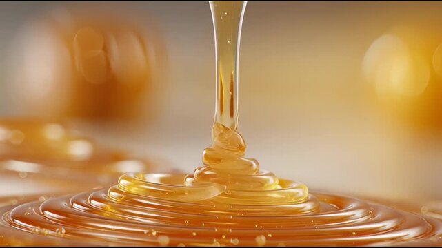 Golden Honey Drip Macro Close Up