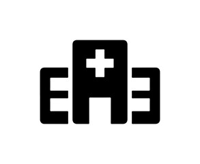 Fototapeta premium Medical Cross on Building Icon