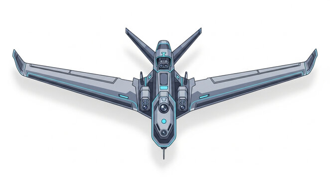 Futuristic aircraft design with extended wings and advanced technology concept.