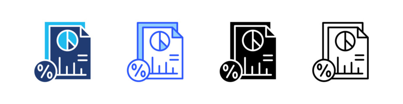 Iterest Ratesn Multi Style Icon Set Vector 
