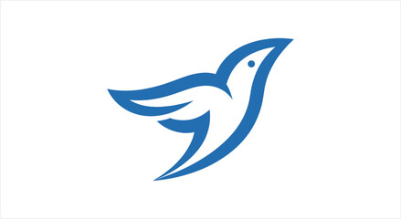 Naklejka premium Blue bird logo design on a white background.