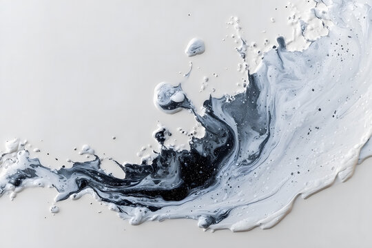 Abstract Black and White Paint Swirl