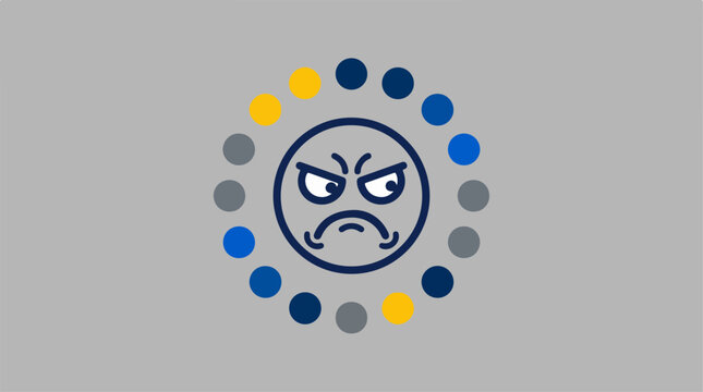 Angry Face Emoticon Graphic Design.
