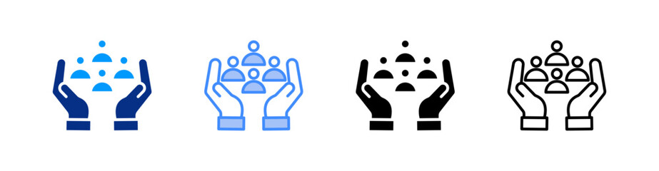 Obraz premium Employee Multiple Style Icon Set Vector 