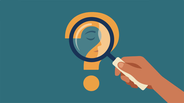 Hand Holding Magnifying Glass.